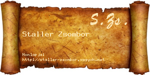 Staller Zsombor névjegykártya